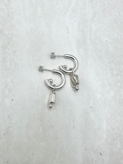 Light Blue Seaglass Charms Silver