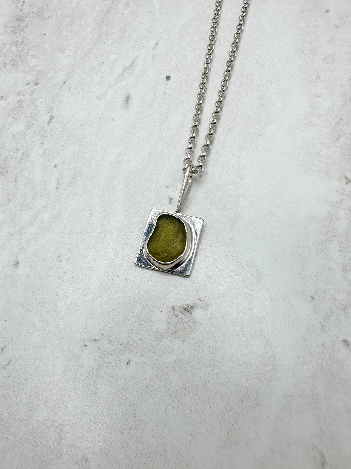 Green Wayfinder Pendant Silver