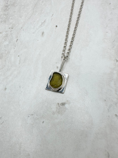 Green Wayfinder Pendant Silver