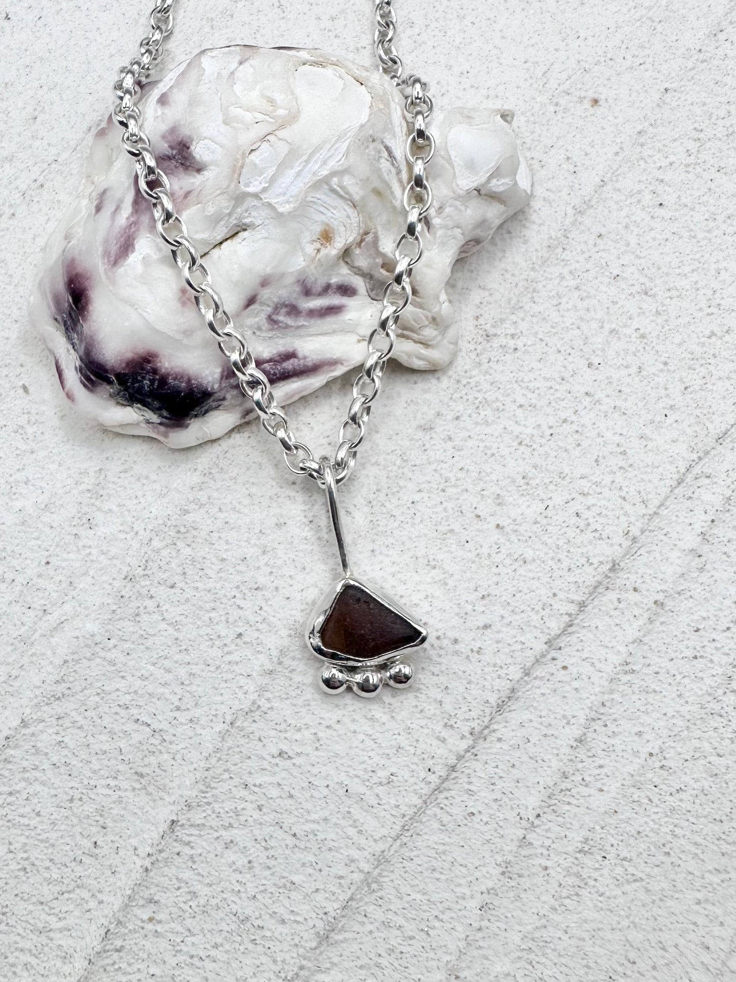 Amber Sunburst Pendant Silver