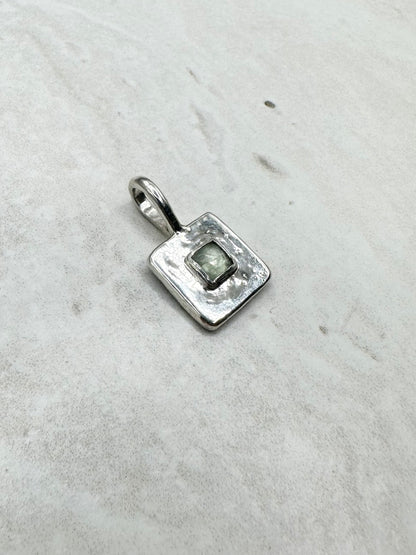 Square Kyanite Pendant Silver