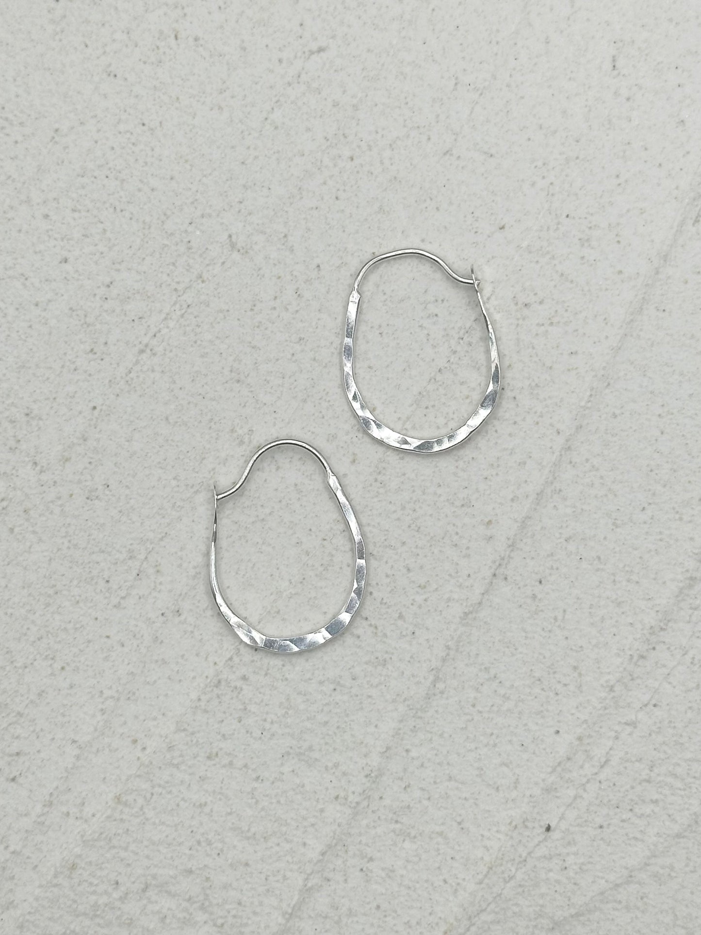 Hammered Sterling Silver Hoops Small